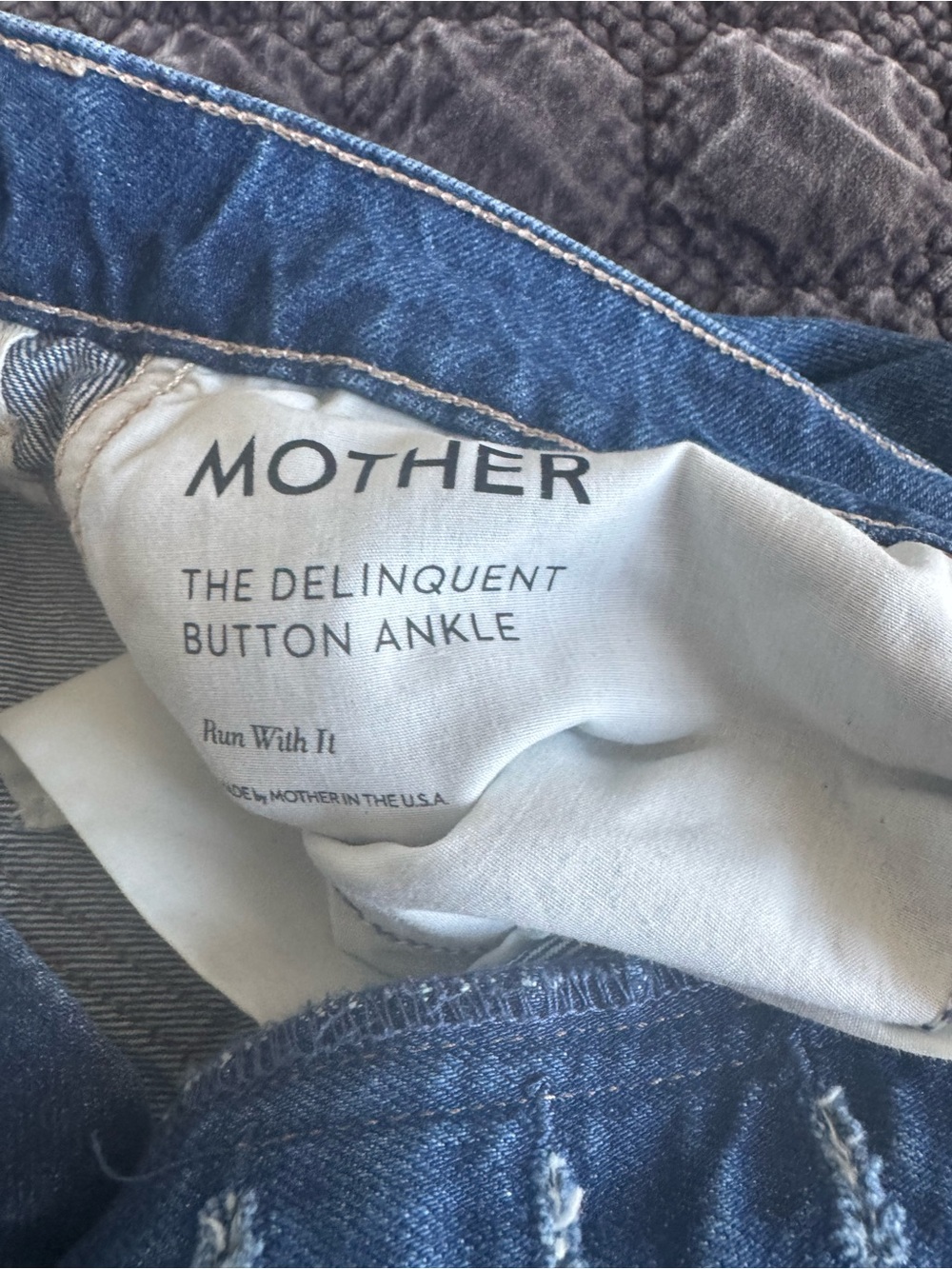 MOTHER The Delinquent Button Ankle Jeans - Classic Blue